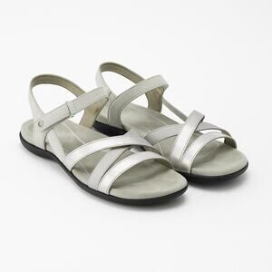 ABEO B.I.O. System US 9M Womens Laguna Leather Crisscross Slingback Flat Sandals